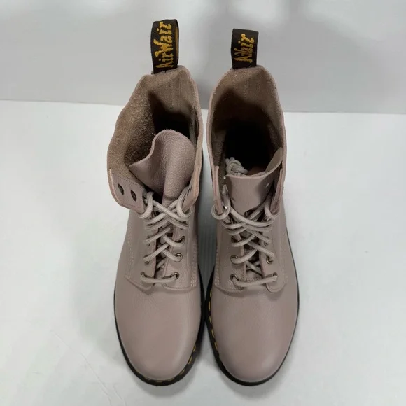 Dr. Martens 1460 Pascal Virginia Leather Boots Taupe Women's Size 11